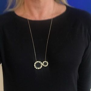 House of Harlow 1960 leather/pavé necklace